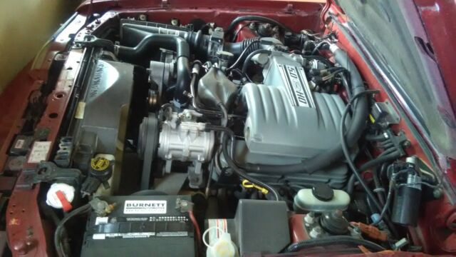 1991 Burgundy Ford Mustang Convertible