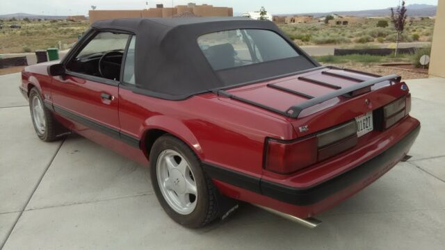 1991 Burgundy Ford Mustang Convertible