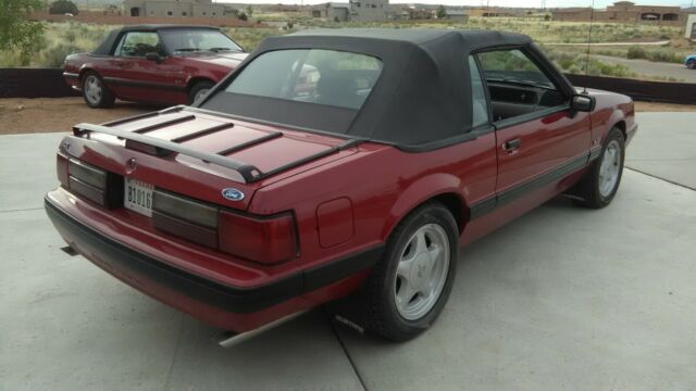 1991 Burgundy Ford Mustang Convertible