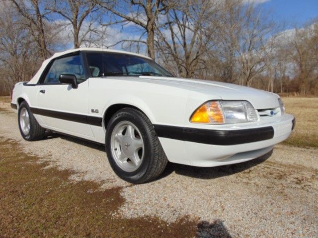 1991 White Ford Mustang Convertible