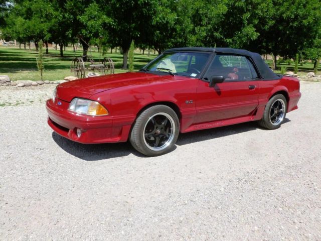 1991 Red Ford Mustang Convertible