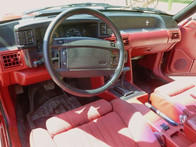1991 Red Ford Mustang Convertible