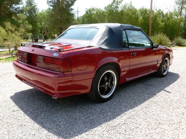 1991 Red Ford Mustang Convertible