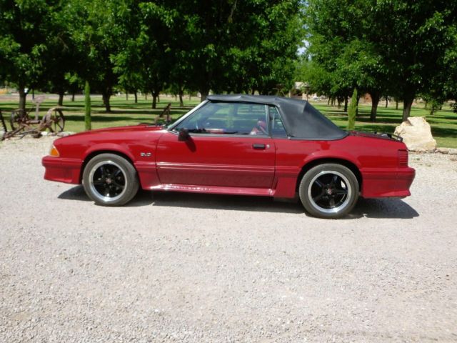 1991 Red Ford Mustang Convertible