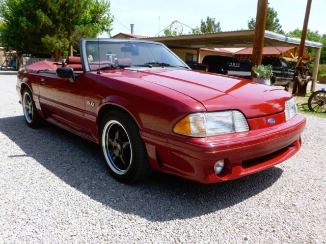 1991 Red Ford Mustang Convertible