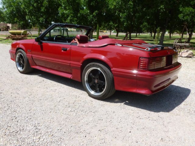 1991 Red Ford Mustang Convertible