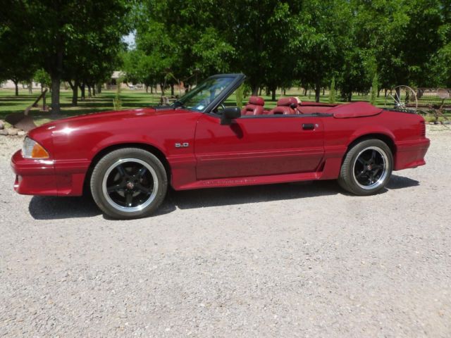 1991 Red Ford Mustang Convertible
