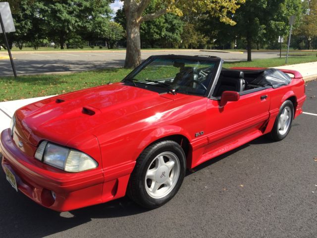 1991 Red Ford Mustang Convertible