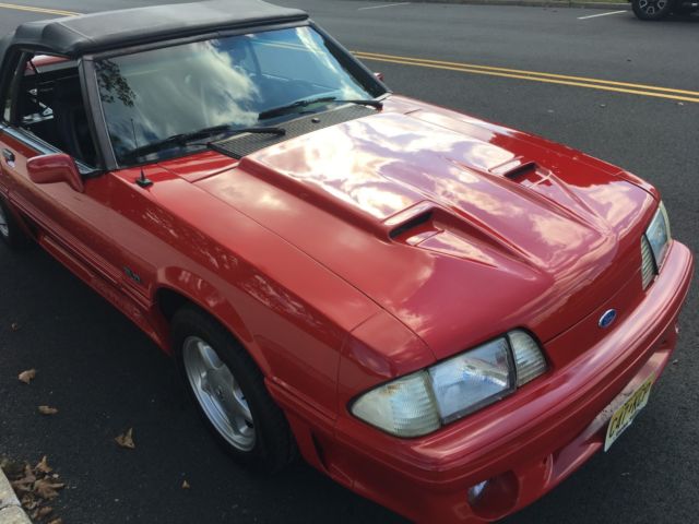 1991 Red Ford Mustang Convertible