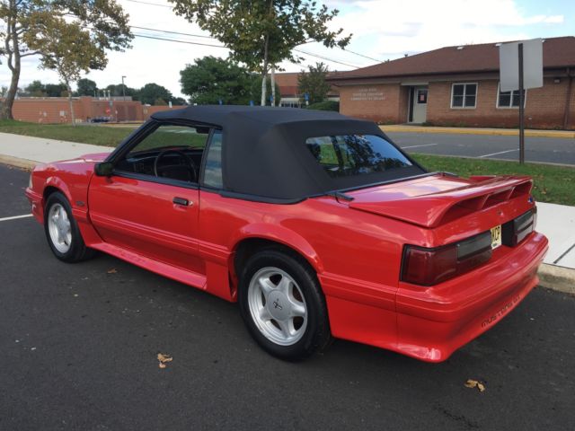1991 Red Ford Mustang Convertible