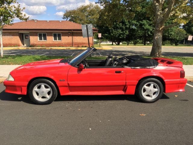 1991 Red Ford Mustang Convertible