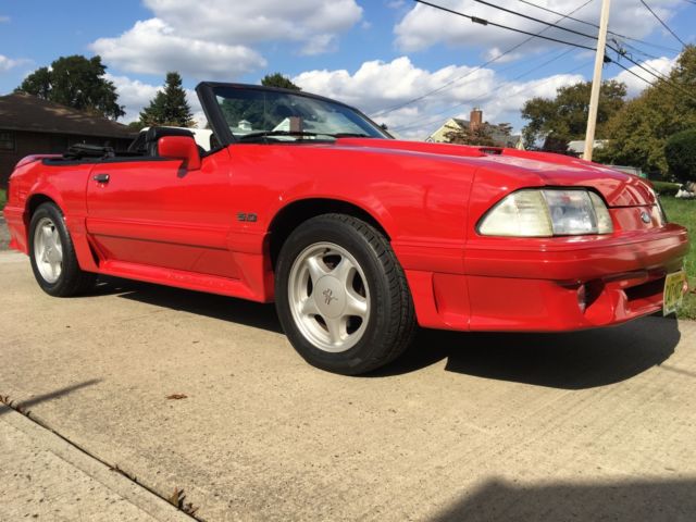 1991 Red Ford Mustang Convertible