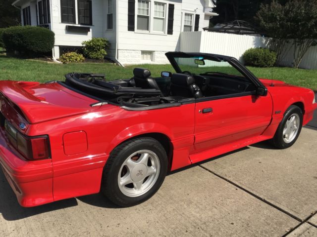 1991 Red Ford Mustang Convertible