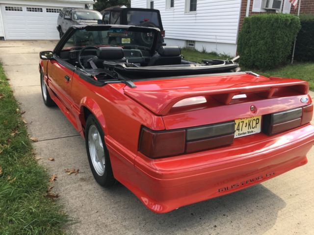 1991 Red Ford Mustang Convertible