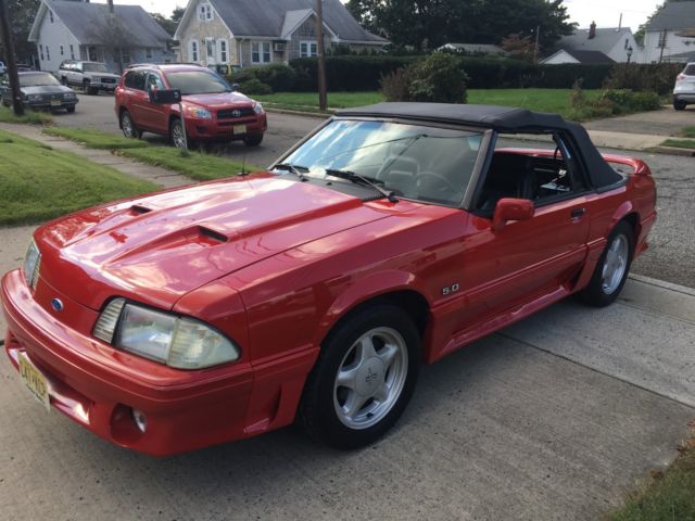 1991 Red Ford Mustang Convertible