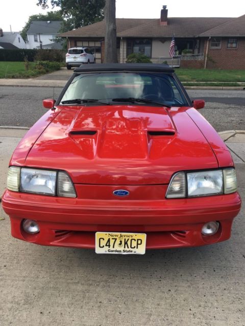 1991 Red Ford Mustang Convertible