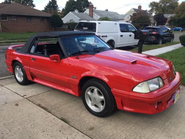 1991 Red Ford Mustang Convertible