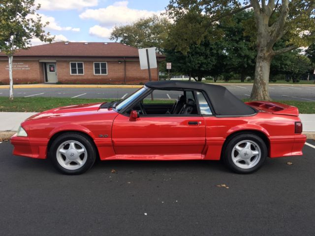 1991 Red Ford Mustang Convertible