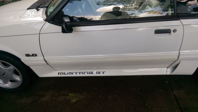 1991 White Ford Mustang Convertible