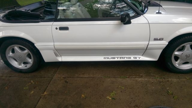 1991 White Ford Mustang Convertible