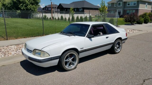 1991 White Ford Mustang Hatchback
