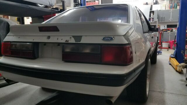 1991 White Ford Mustang Hatchback