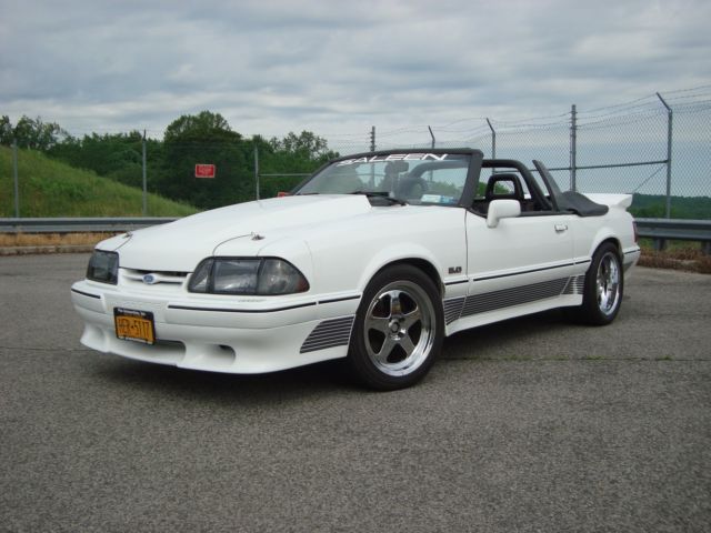 1991 White Ford Mustang Convertible