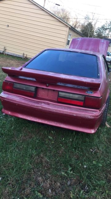 1991 Red Ford Mustang Hatchback