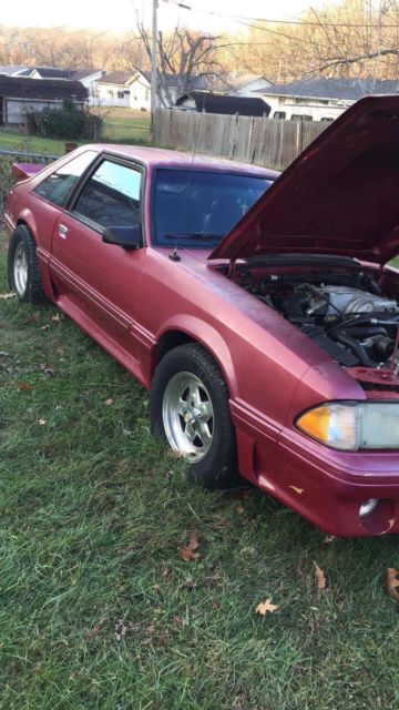 1991 Red Ford Mustang Hatchback