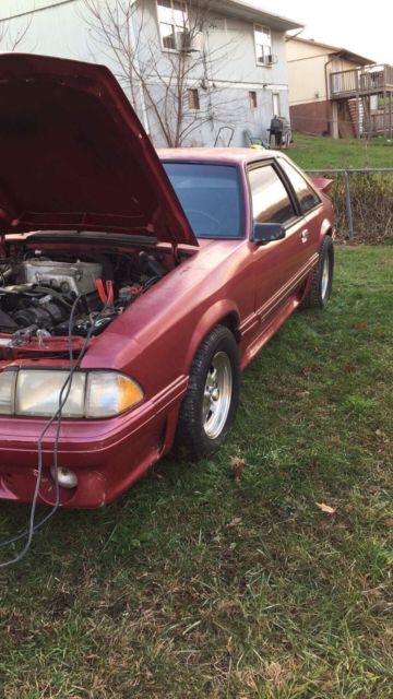 1991 Red Ford Mustang Hatchback