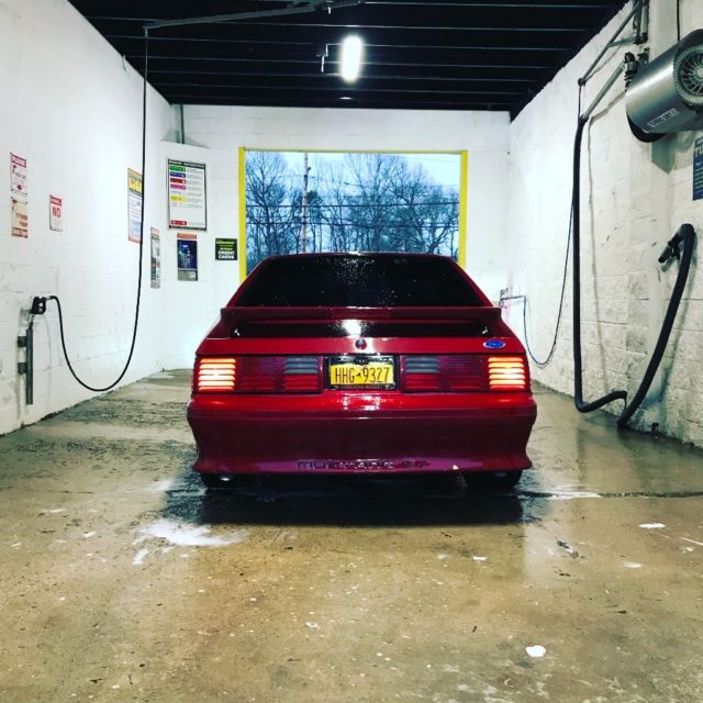 1991 Red Ford Mustang Hatchback