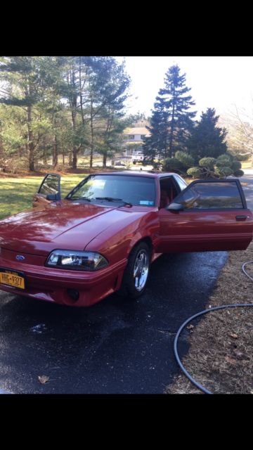 1991 Red Ford Mustang Hatchback