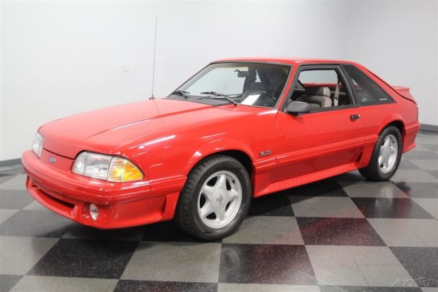 1991 Red Ford Mustang