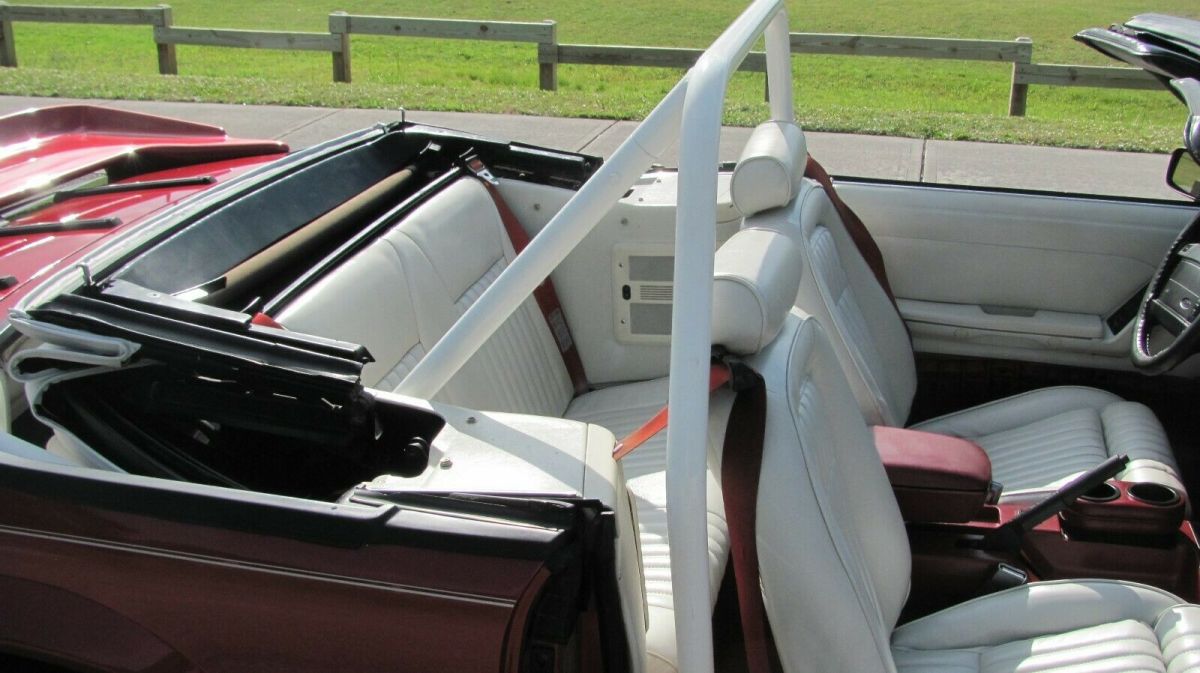 1991 Burgundy/ silver Ford Mustang Convertible