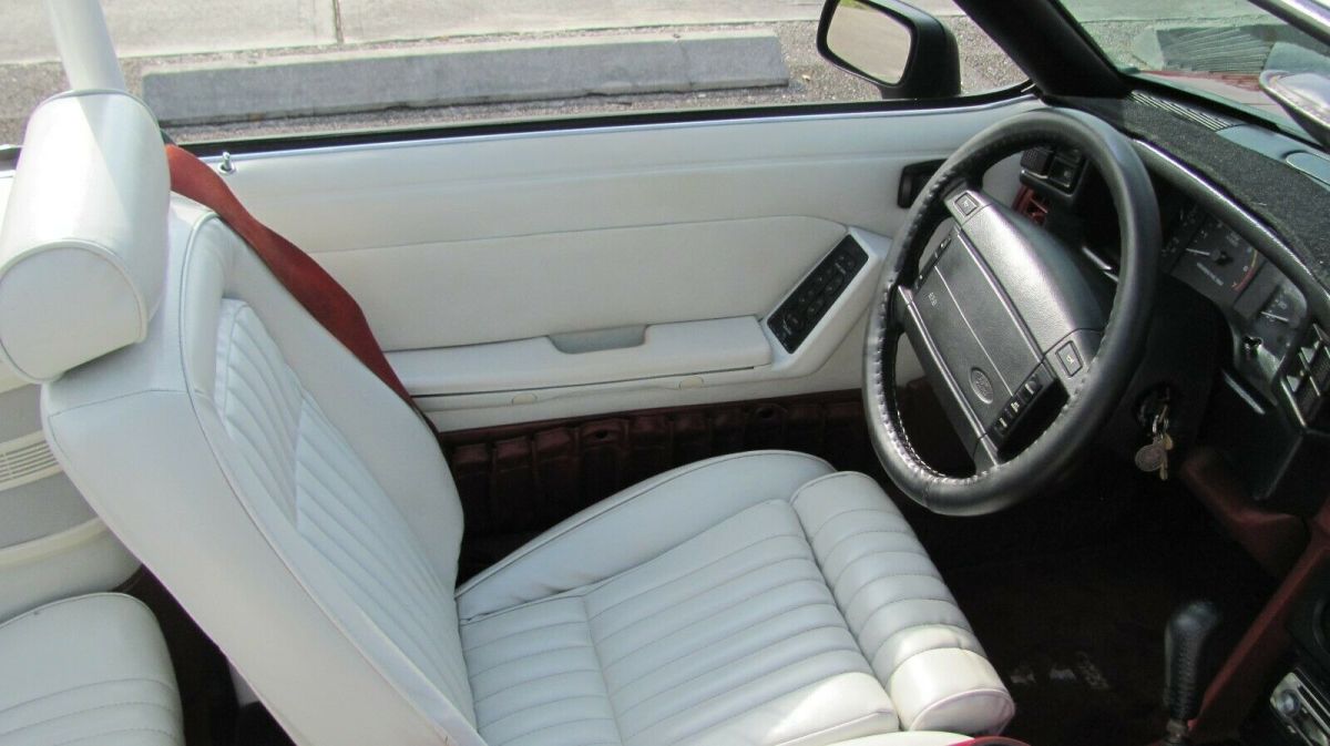 1991 Burgundy/ silver Ford Mustang Convertible