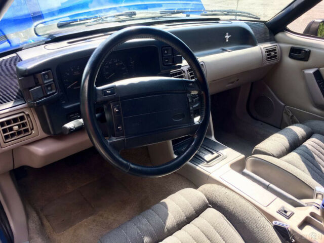 1991 Blue Ford Mustang