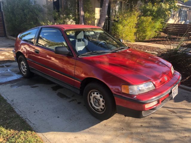1991 Burgundy Honda CRX Coupe