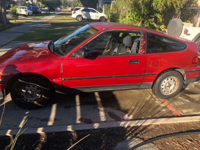 1991 Burgundy Honda CRX Coupe