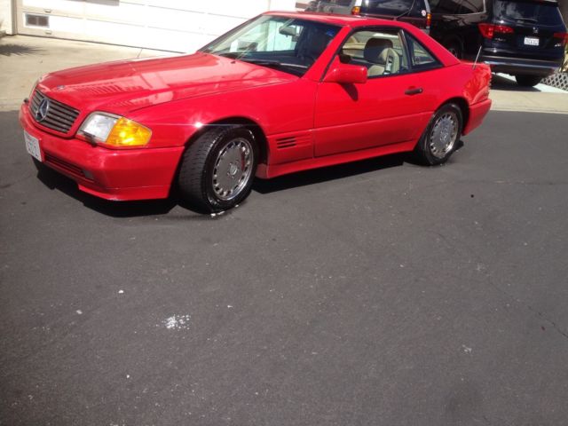 1991 Red Mercedes-Benz SL-Class Convertible