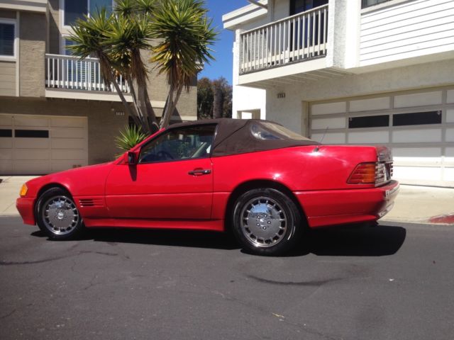 1991 Red Mercedes-Benz SL-Class Convertible
