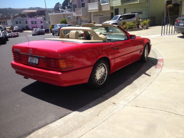 1991 Red Mercedes-Benz SL-Class Convertible