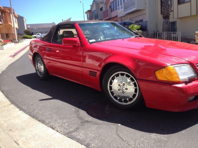 1991 Red Mercedes-Benz SL-Class Convertible