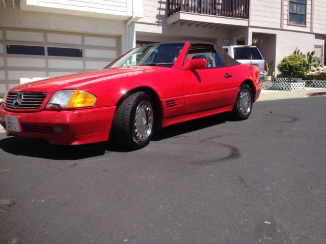 1991 Red Mercedes-Benz SL-Class Convertible