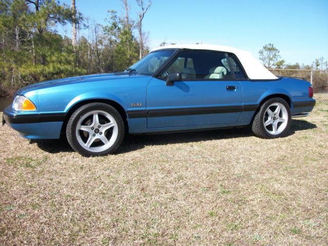 1991 Blue Ford Mustang Convertible