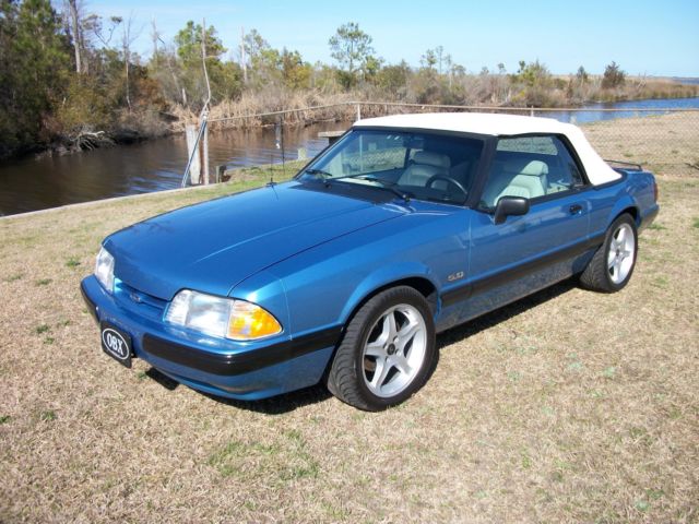 1991 Blue Ford Mustang Convertible