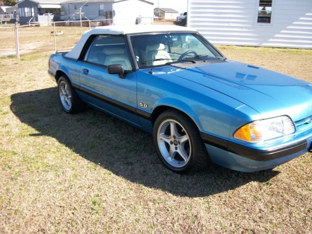 1991 Blue Ford Mustang Convertible