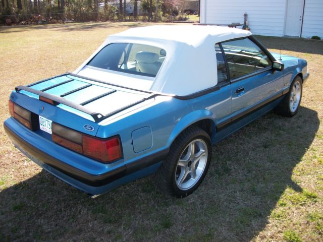 1991 Blue Ford Mustang Convertible