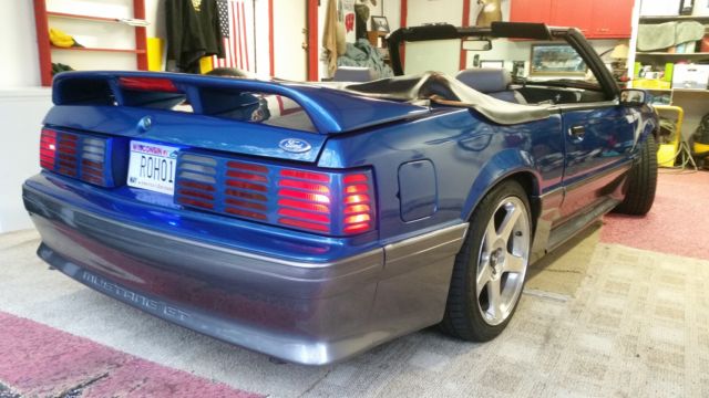 1991 Blue Ford Mustang Convertible