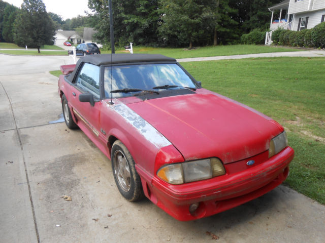 1991 Red Ford Mustang Convertible
