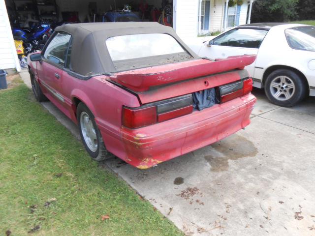 1991 Red Ford Mustang Convertible